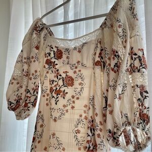 Free People Cream Floral Maxi Dress